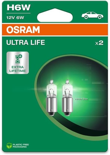 Osram ultra life h6w bax9s - life,